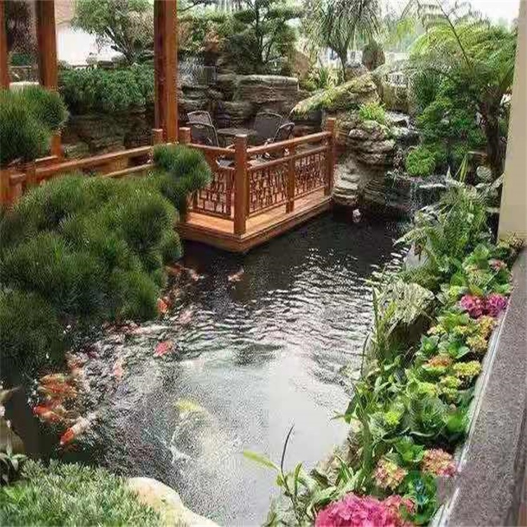 故城别墅庭院景观设计鱼池